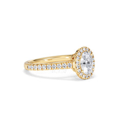Georgina GIA Oval Diamond Halo Engagement Ring 18K Gold 1.30ct G/Vs