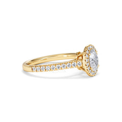Georgina GIA Oval Diamond Halo Engagement Ring 18K Gold 1.30ct G/Vs