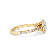 Georgina GIA Oval Diamond Halo Engagement Ring 18K Gold 1.30ct G/Vs