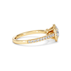 Georgina GIA Oval Diamond Halo Engagement Ring 18K Gold 1.30ct G/Vs