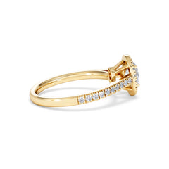 Georgina GIA Oval Diamond Halo Engagement Ring 18K Gold 1.30ct G/Vs