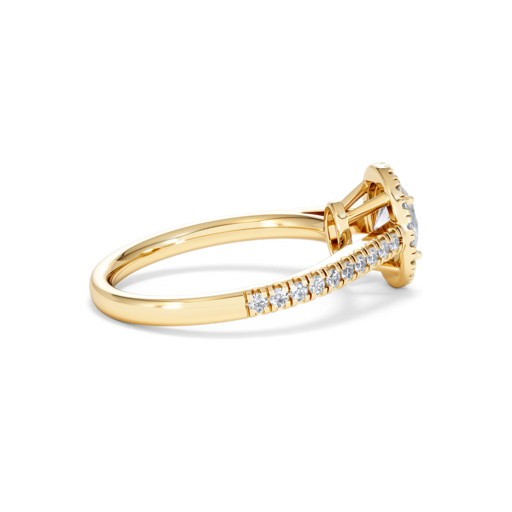 Georgina GIA Oval Diamond Halo Engagement Ring 18K Gold 1.30ct G/Vs