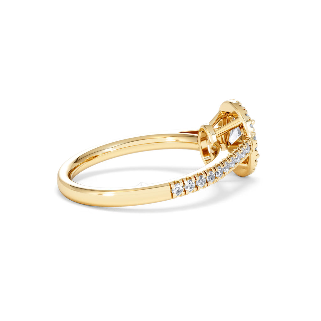 Georgina GIA Oval Diamond Halo Engagement Ring 18K Gold 1.30ct G/Vs