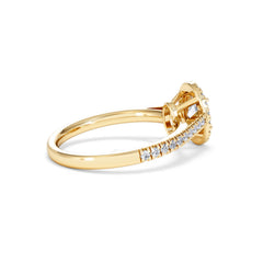 Georgina GIA Oval Diamond Halo Engagement Ring 18K Gold 1.30ct G/Vs