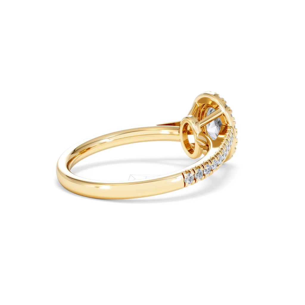 Georgina GIA Oval Diamond Halo Engagement Ring 18K Gold 1.30ct G/Vs