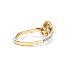 Georgina GIA Oval Diamond Halo Engagement Ring 18K Gold 1.30ct G/Vs