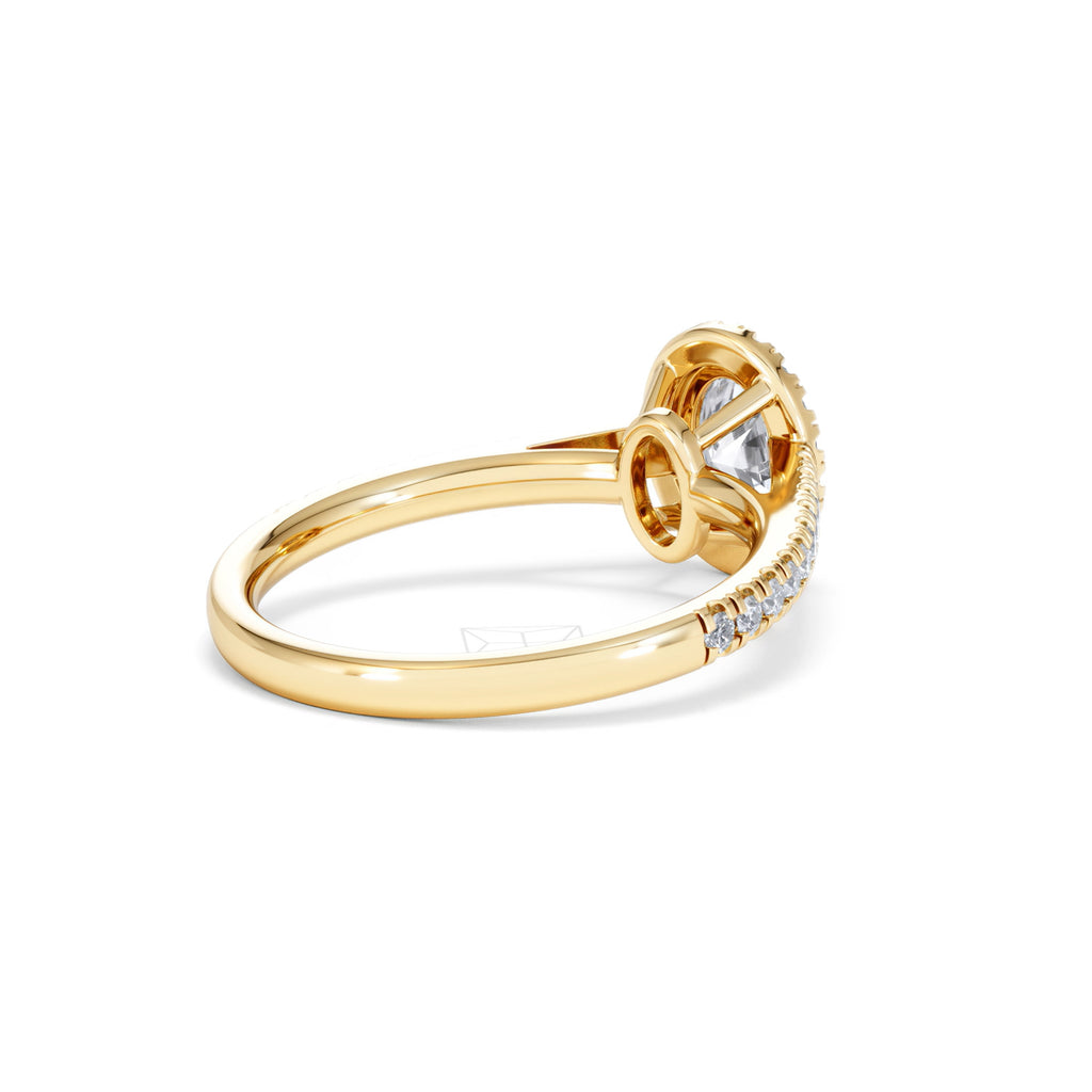Georgina GIA Oval Diamond Halo Engagement Ring 18K Gold 1.30ct G/Vs