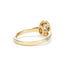 Georgina GIA Oval Diamond Halo Engagement Ring 18K Gold 1.30ct G/Vs