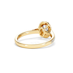 Georgina GIA Oval Diamond Halo Engagement Ring 18K Gold 1.30ct G/Vs
