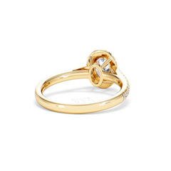 Georgina GIA Oval Diamond Halo Engagement Ring 18K Gold 1.30ct G/Vs