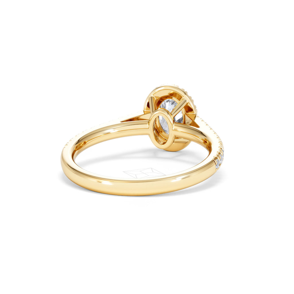 Georgina GIA Oval Diamond Halo Engagement Ring 18K Gold 1.30ct G/Vs