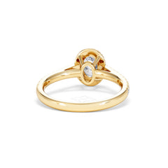 Georgina GIA Oval Diamond Halo Engagement Ring 18K Gold 1.30ct G/Vs