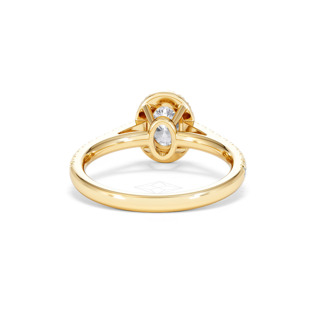 Georgina GIA Oval Diamond Halo Engagement Ring 18K Gold 1.30ct G/Vs