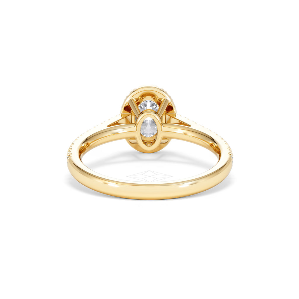 Georgina GIA Oval Diamond Halo Engagement Ring 18K Gold 1.30ct G/Vs