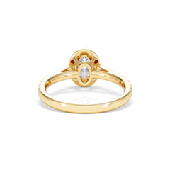 Georgina GIA Oval Diamond Halo Engagement Ring 18K Gold 1.30ct G/Vs