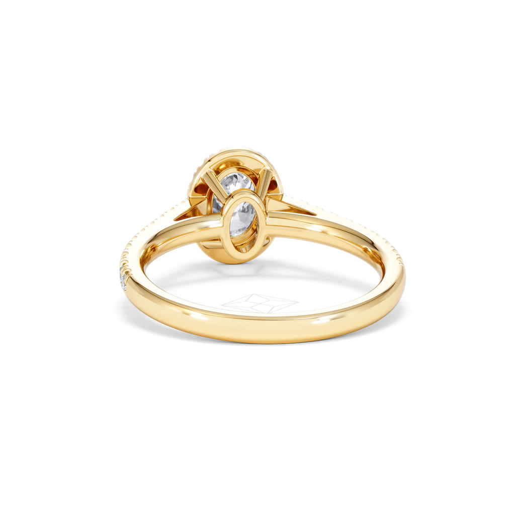 Georgina GIA Oval Diamond Halo Engagement Ring 18K Gold 1.30ct G/Vs