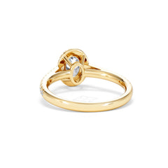 Georgina GIA Oval Diamond Halo Engagement Ring 18K Gold 1.30ct G/Vs