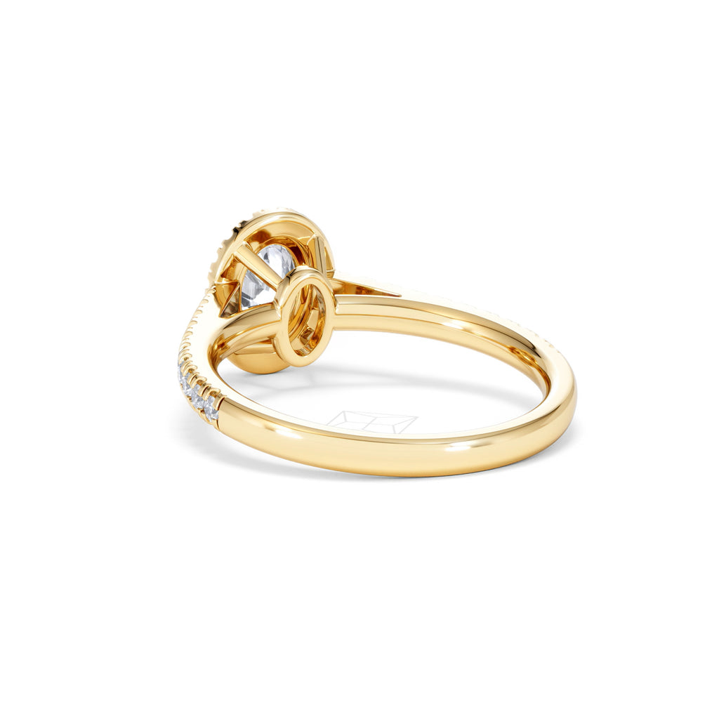 Georgina GIA Oval Diamond Halo Engagement Ring 18K Gold 1.30ct G/Vs