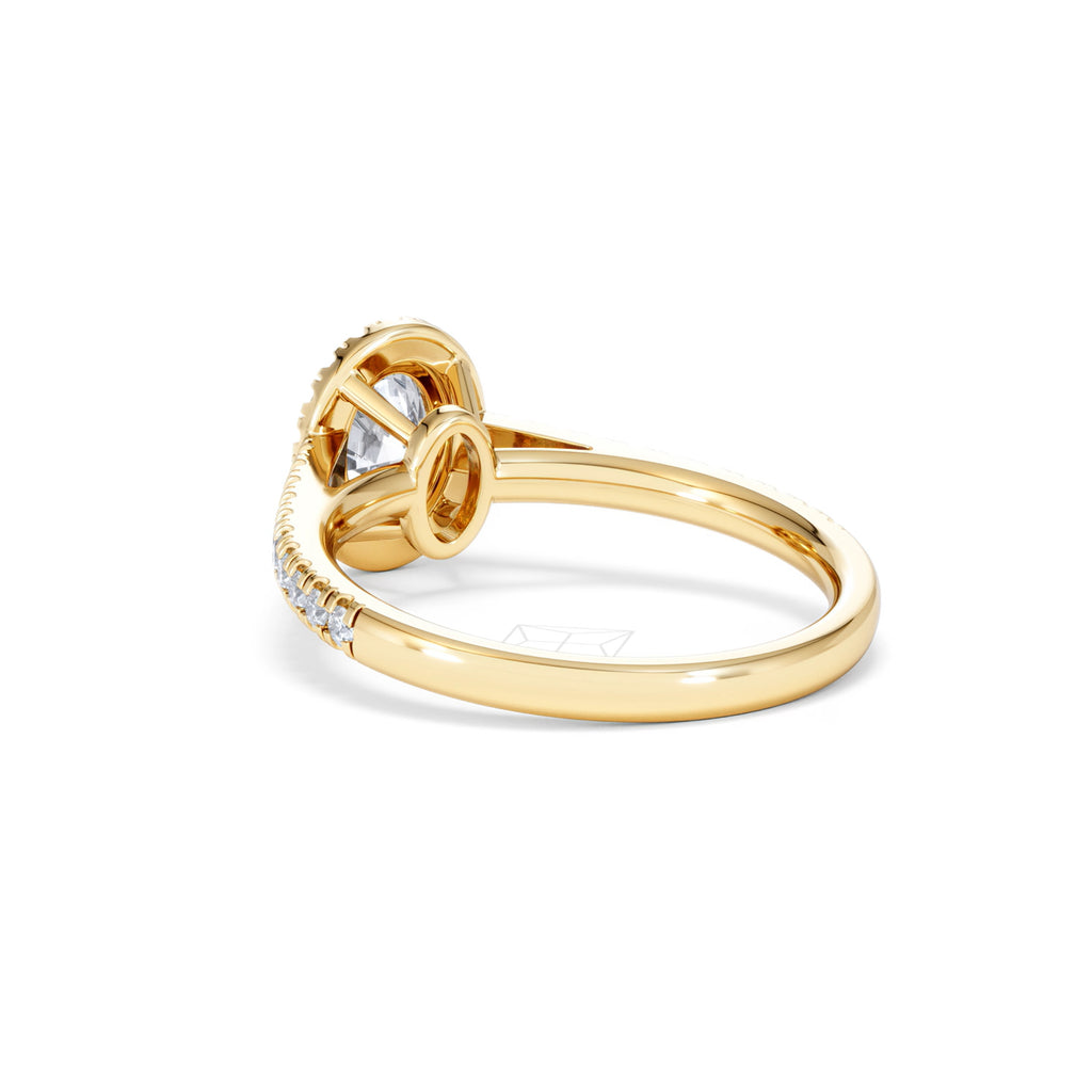 Georgina GIA Oval Diamond Halo Engagement Ring 18K Gold 1.30ct G/Vs