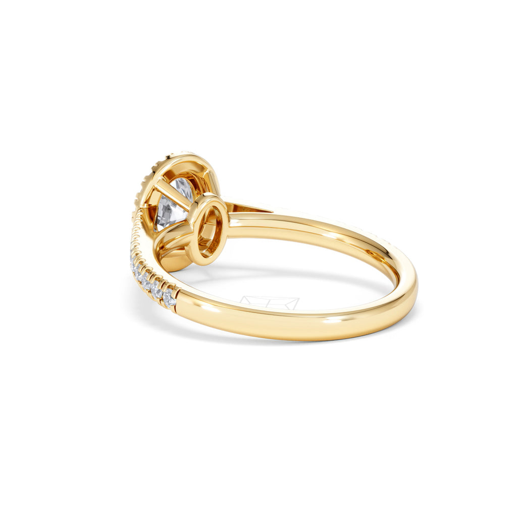 Georgina GIA Oval Diamond Halo Engagement Ring 18K Gold 1.30ct G/Vs