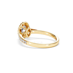Georgina GIA Oval Diamond Halo Engagement Ring 18K Gold 1.30ct G/Vs