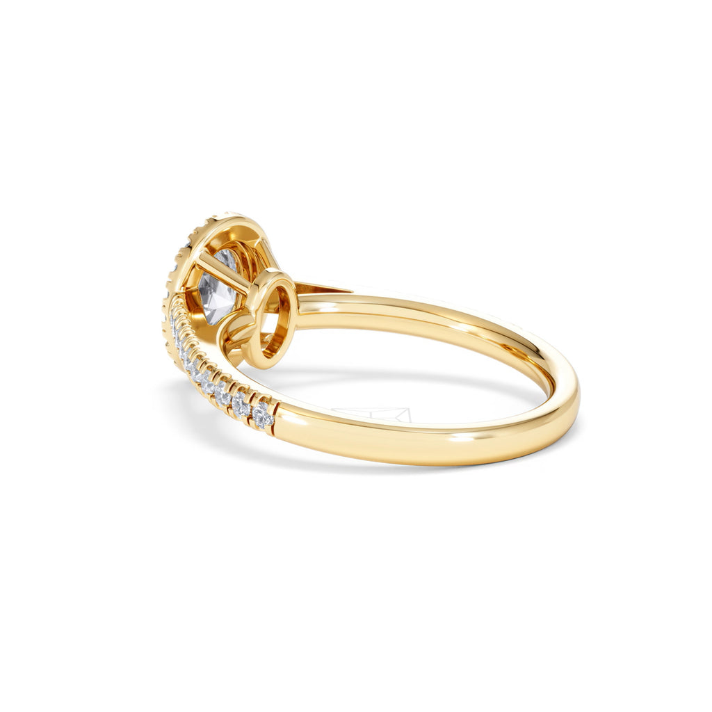 Georgina GIA Oval Diamond Halo Engagement Ring 18K Gold 1.30ct G/Vs