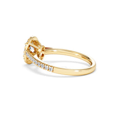 Georgina GIA Oval Diamond Halo Engagement Ring 18K Gold 1.30ct G/Vs