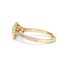 Georgina GIA Oval Diamond Halo Engagement Ring 18K Gold 1.30ct G/Vs