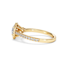 Georgina GIA Oval Diamond Halo Engagement Ring 18K Gold 1.30ct G/Vs