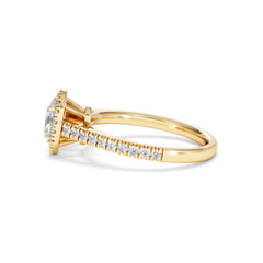 Georgina GIA Oval Diamond Halo Engagement Ring 18K Gold 1.30ct G/Vs