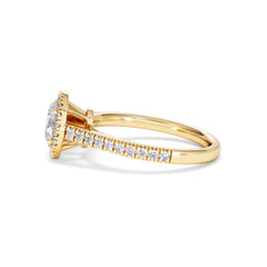 Georgina GIA Oval Diamond Halo Engagement Ring 18K Gold 1.30ct G/Vs