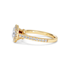 Georgina GIA Oval Diamond Halo Engagement Ring 18K Gold 1.30ct G/Vs