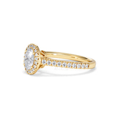 Georgina GIA Oval Diamond Halo Engagement Ring 18K Gold 1.30ct G/Vs