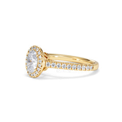 Georgina GIA Oval Diamond Halo Engagement Ring 18K Gold 1.30ct G/Vs