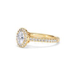 Georgina GIA Oval Diamond Halo Engagement Ring 18K Gold 1.30ct G/Vs