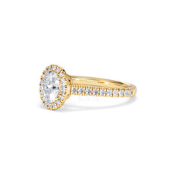 Georgina GIA Oval Diamond Halo Engagement Ring 18K Gold 1.30ct G/Vs