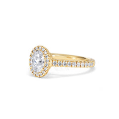 Georgina GIA Oval Diamond Halo Engagement Ring 18K Gold 1.30ct G/Vs