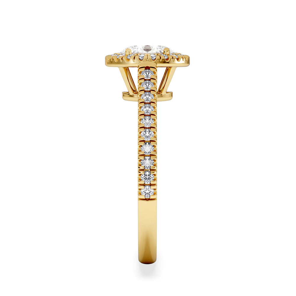 Georgina GIA Oval Diamond Halo Engagement Ring 18K Gold 1.30ct G/Vs