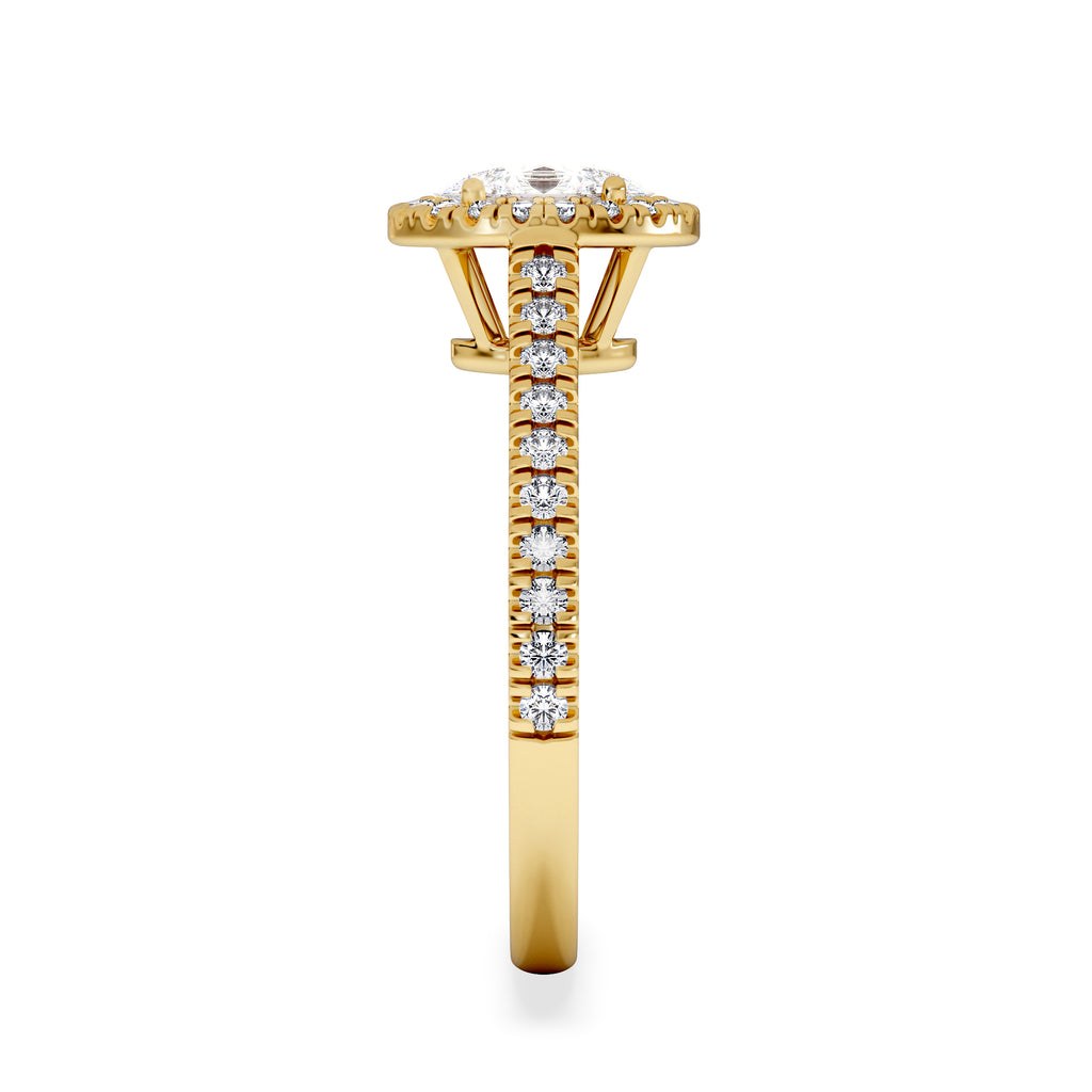 Georgina GIA Oval Diamond Halo Engagement Ring 18K Gold 1.30ct G/Vs