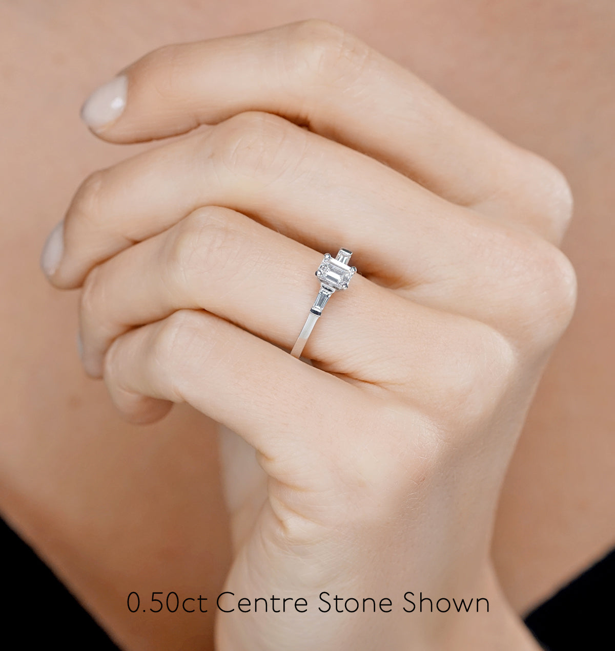 Genevieve Emerald Cut Diamond Ring in Platinum 0.70ct G/VS2