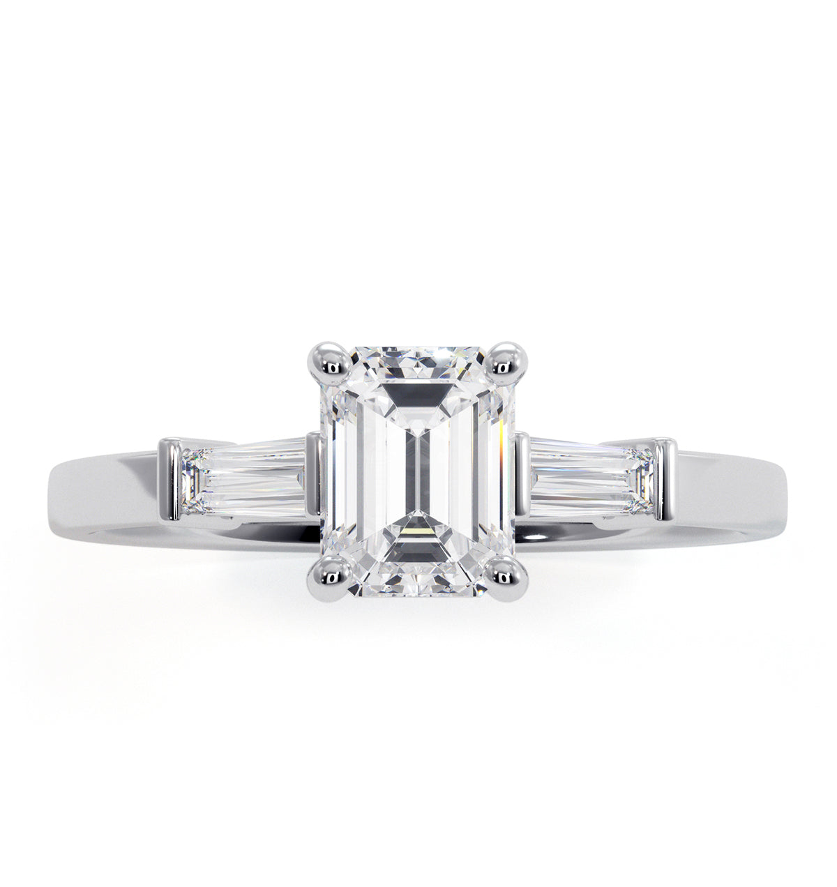Genevieve Emerald Cut Diamond Ring in Platinum 0.90ct G/VS2