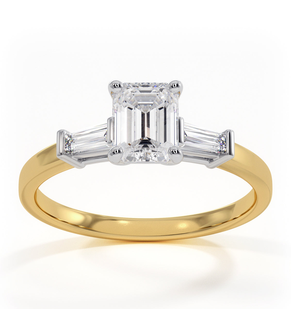 Genevieve GIA Emerald Cut Diamond Ring in 18K Gold 0.90ct G/VS2