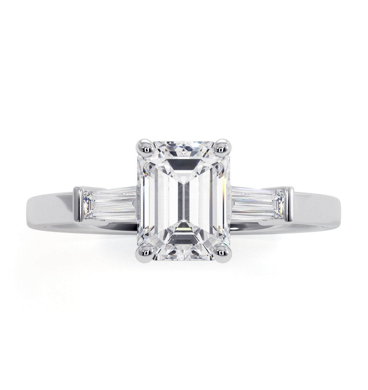 Genevieve GIA Emerald Cut Diamond Ring in Platinum 1.25ct G/VS1
