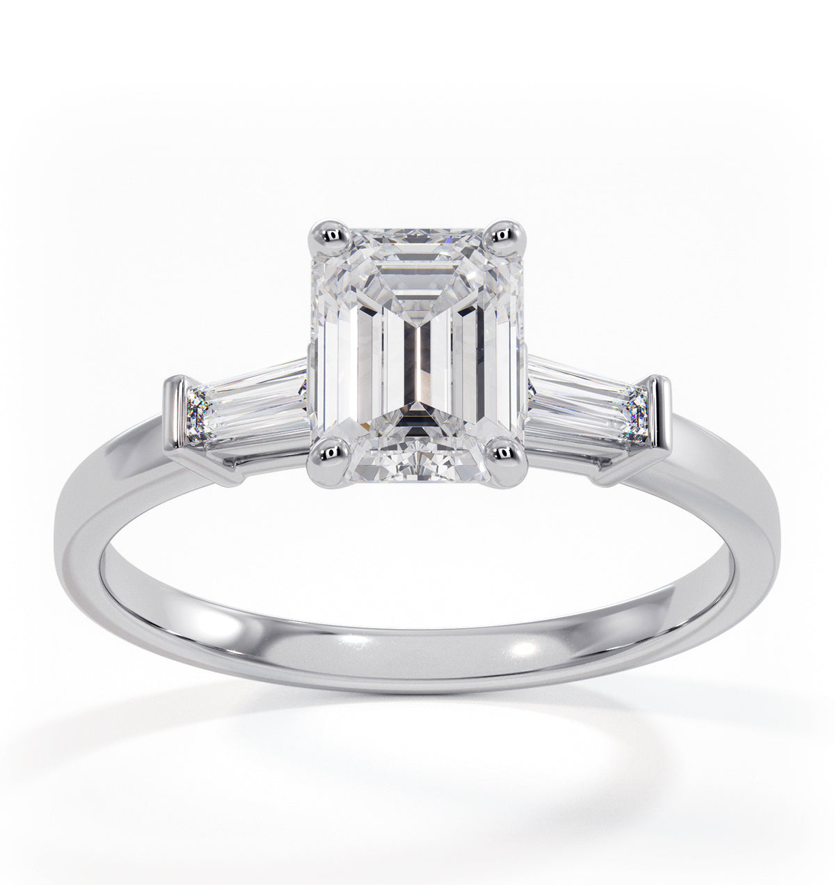 Genevieve GIA Emerald Cut Diamond Ring in Platinum 1.25ct G/VS2