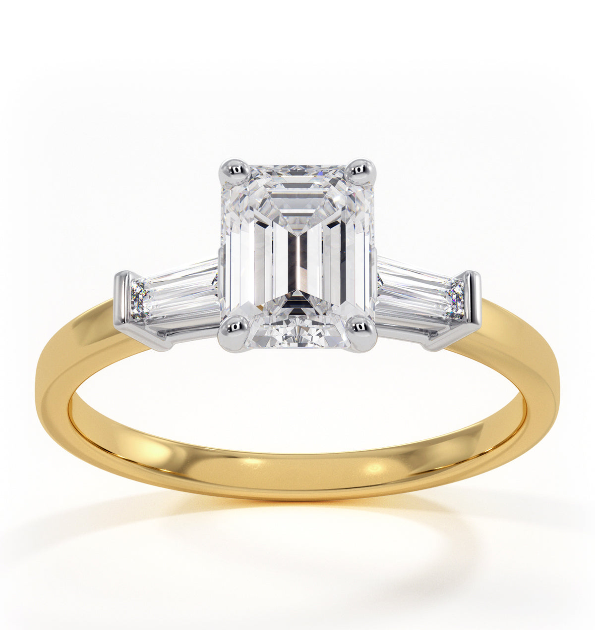 Genevieve GIA Emerald Cut Diamond Ring in 18K Gold 1.25ct G/VS1