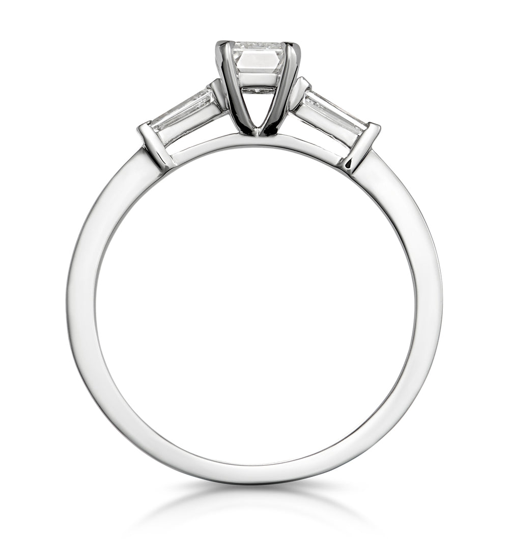 Genevieve Emerald Cut Diamond Ring in Platinum 0.70ct G/VS1