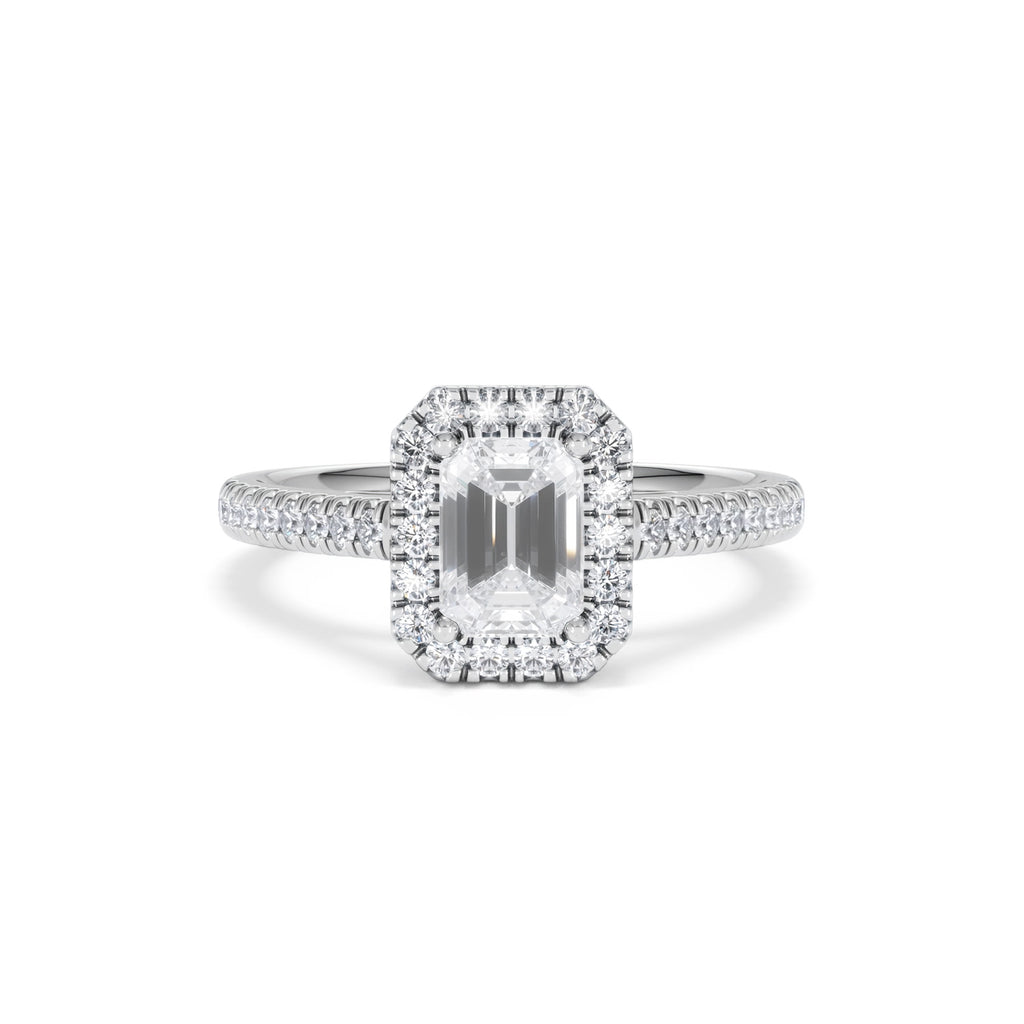Annabelle Lab Diamond Halo Engagement Ring in Platinum 1.65ct F/VS1