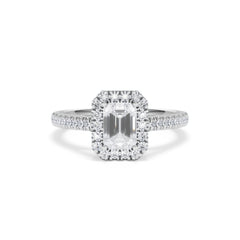 Annabelle Lab Diamond Halo Engagement Ring in Platinum 1.65ct F/VS1