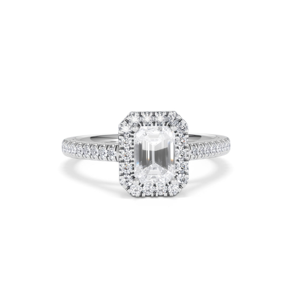 Annabelle Lab Diamond Halo Engagement Ring in Platinum 1.65ct F/VS1