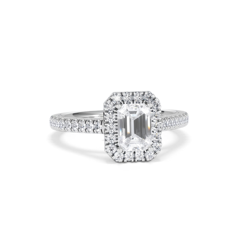 Annabelle Lab Diamond Halo Engagement Ring in Platinum 1.65ct F/VS1